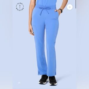 Mandala Scrub Pants - High Waisted Cargos Ceil Blue